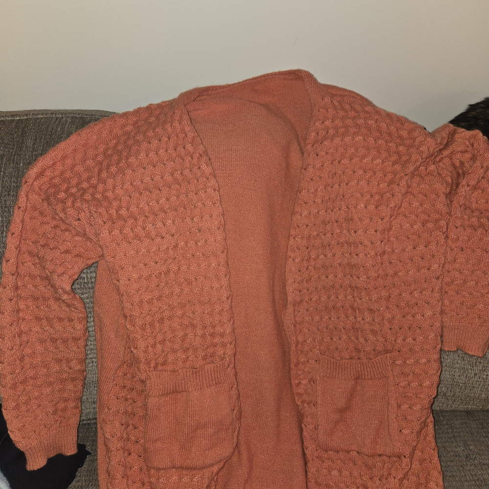 Cozy Orange Knit Cardigan